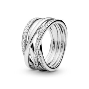 Каблучка Pandora "Сяючі лінії" 190919CZ