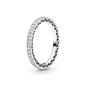 Каблучка Pandora "Серця та сяйво" 190963CZ