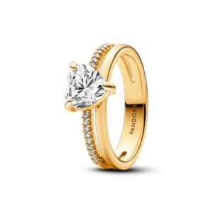Каблучка Pandora "Серце" з двома обертами 163100C01