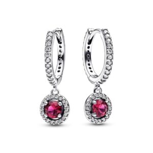 Сережки Pandora "Червоне коло" 292379C01